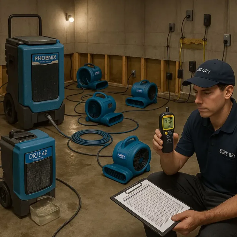 Structural Drying and Dehumidification process in Medora, ND